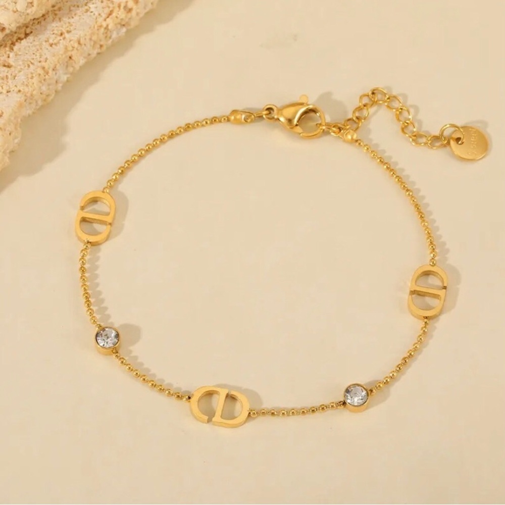 18K Gold Plated CD Designer Bracelet